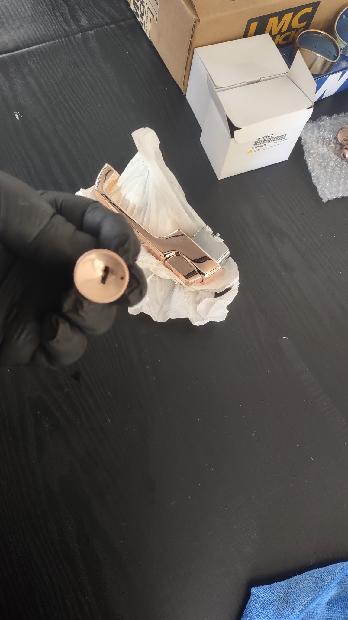 ChromeKarats gold plating work — Rose Gold Faucet Handle — Side View